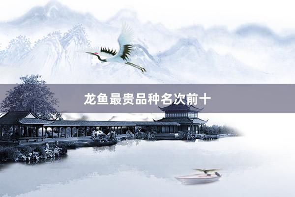 龙鱼最贵品种名次前十